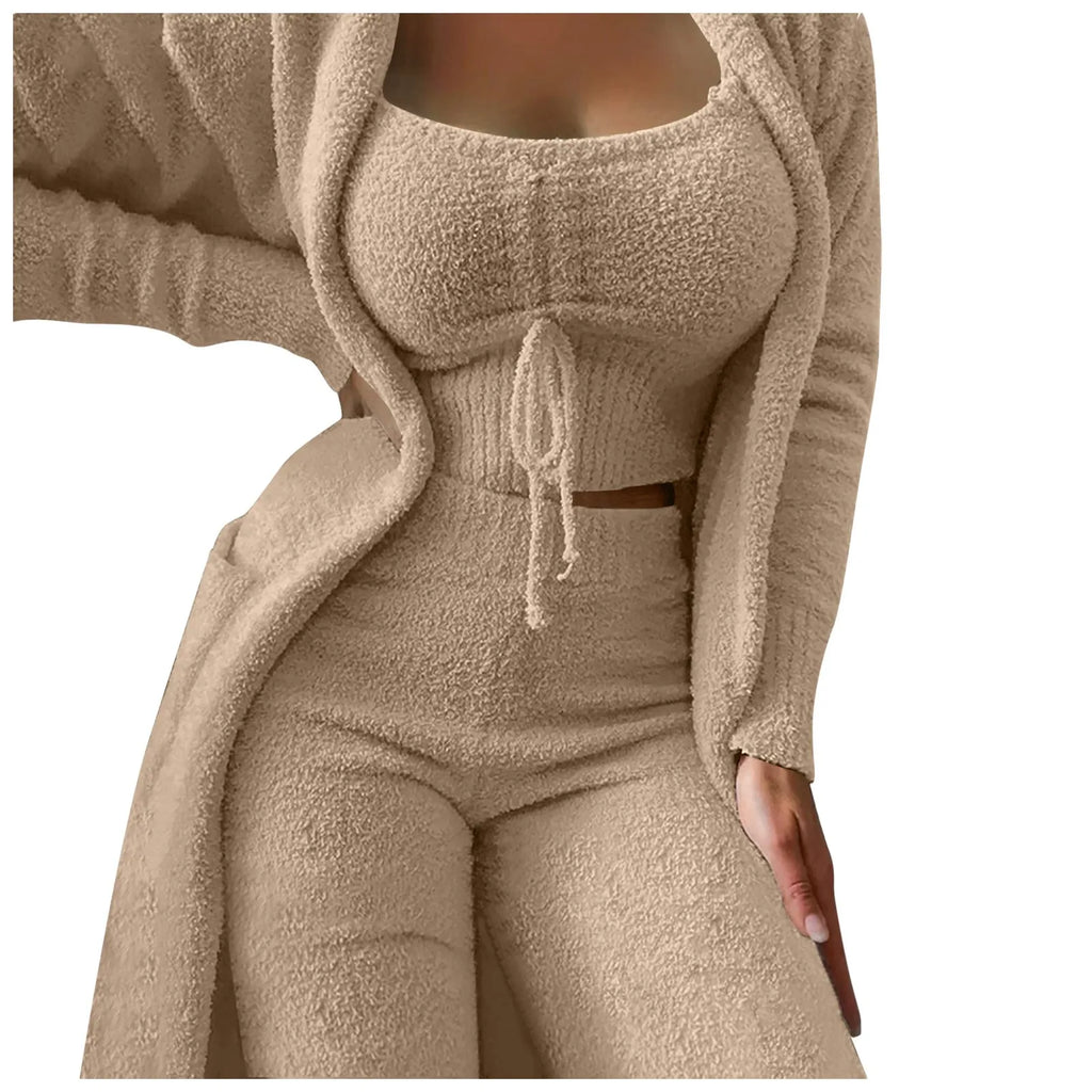 Women's Teddy Fleece Three-Piece Lounge Set