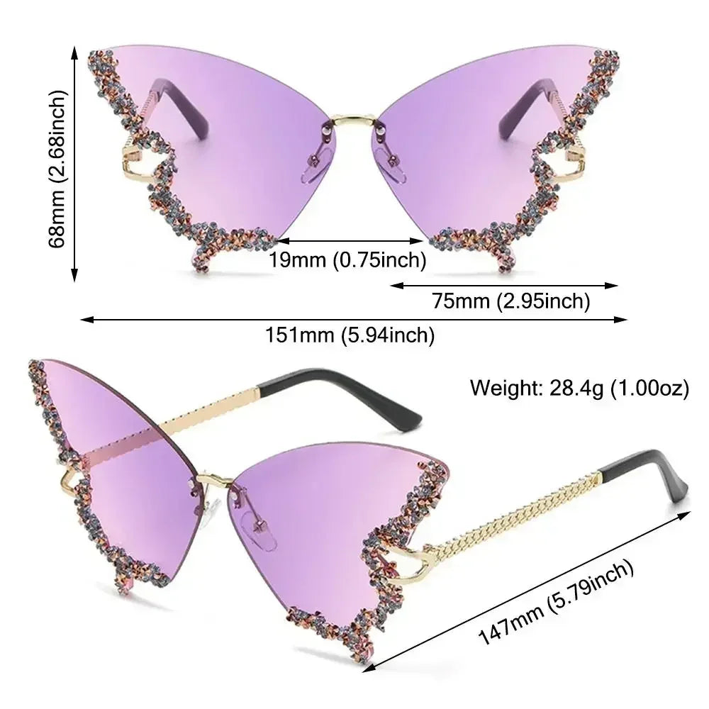Monarch — Diamond Butterfly Sunglasses — butterfly sunglasses, alternate view
