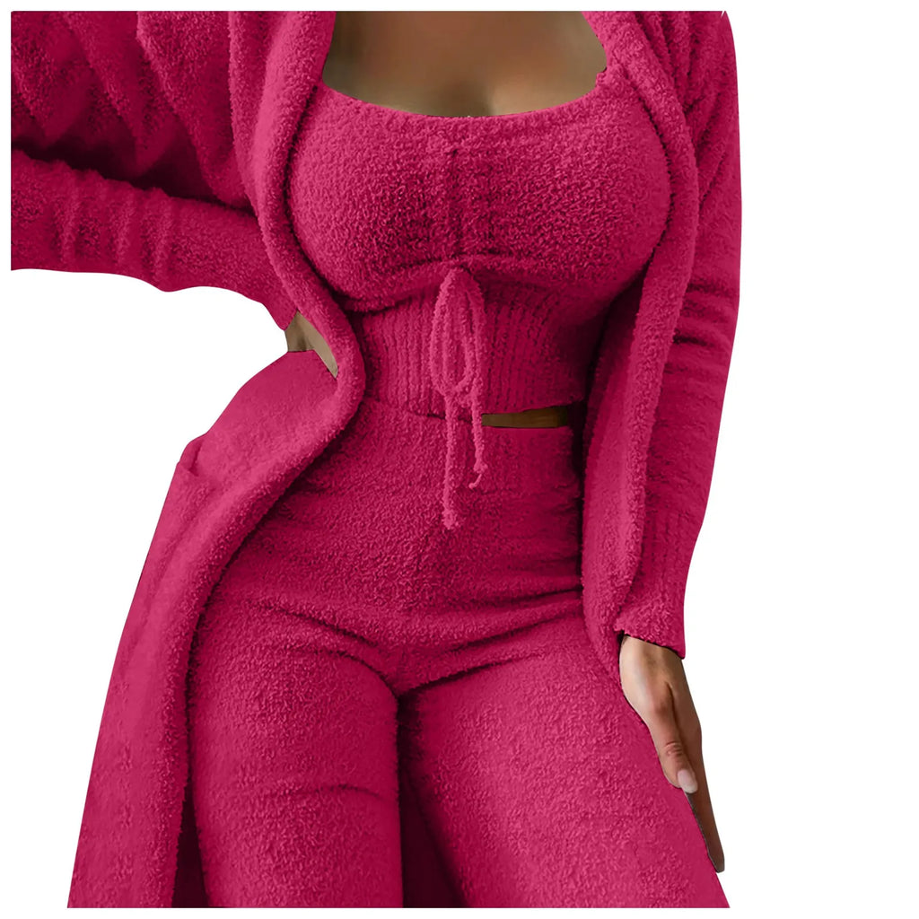 Women's Teddy Fleece Three-Piece Lounge Set