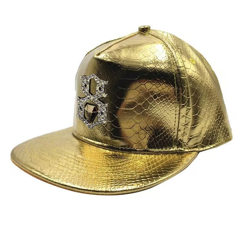 Men's PU Leather Hip-hop Baseball Cap — cap, alternate view