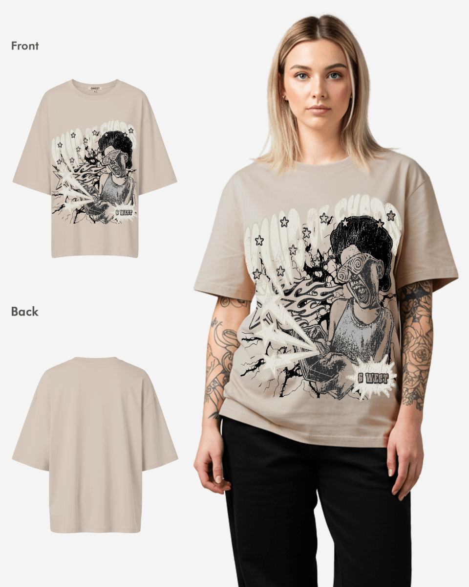 G West King of Chaos — Women's Oversized Graphic Tee