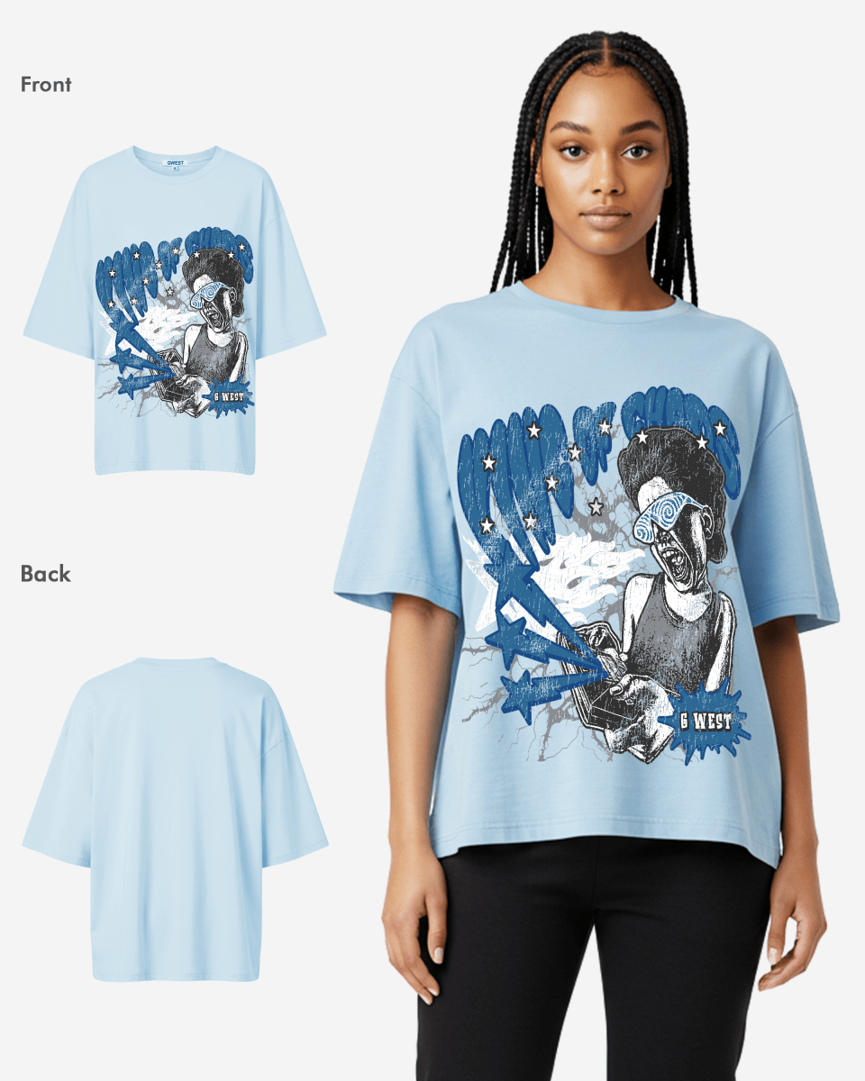 G West King of Chaos — Women's Oversized Graphic Tee