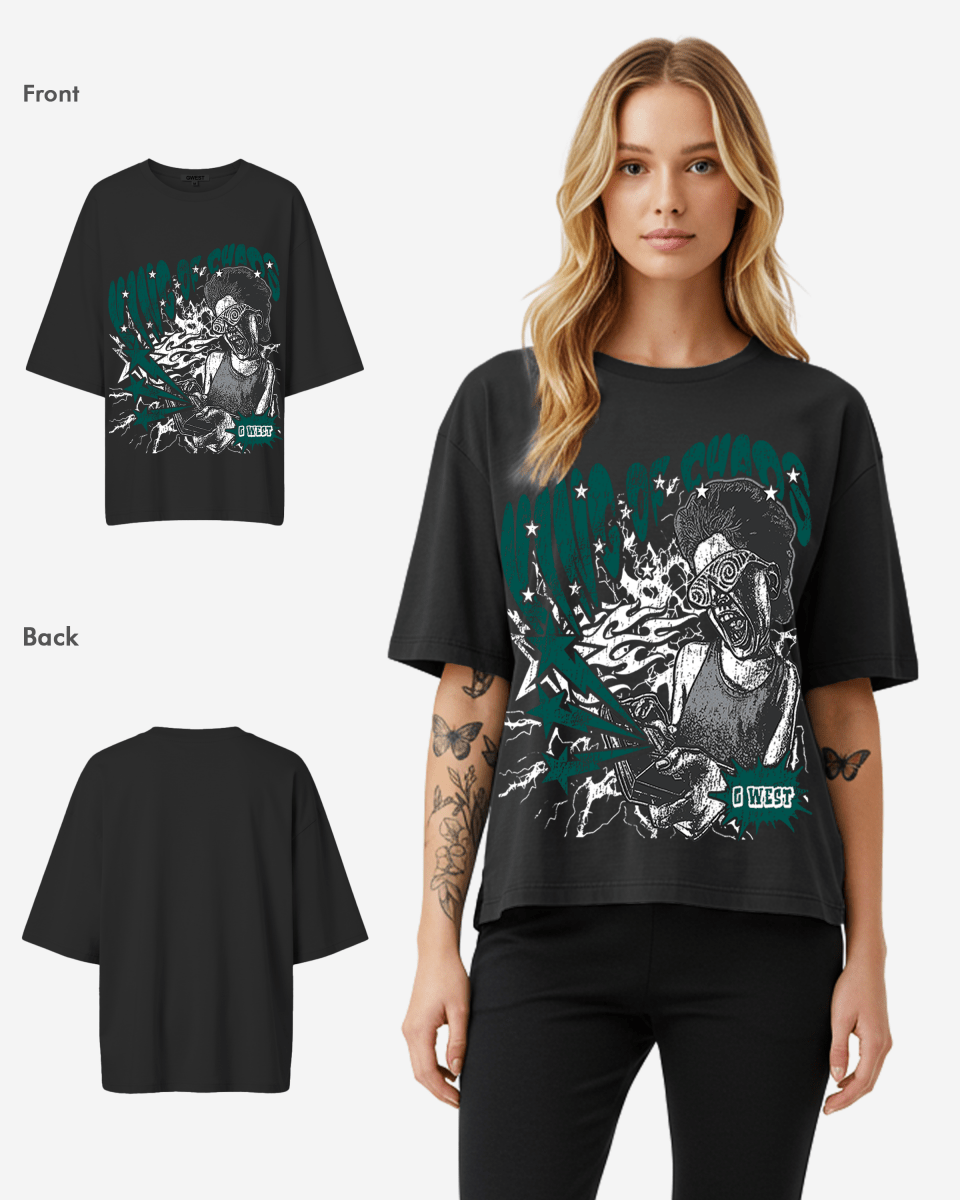 G West King of Chaos — Women's Oversized Graphic Tee