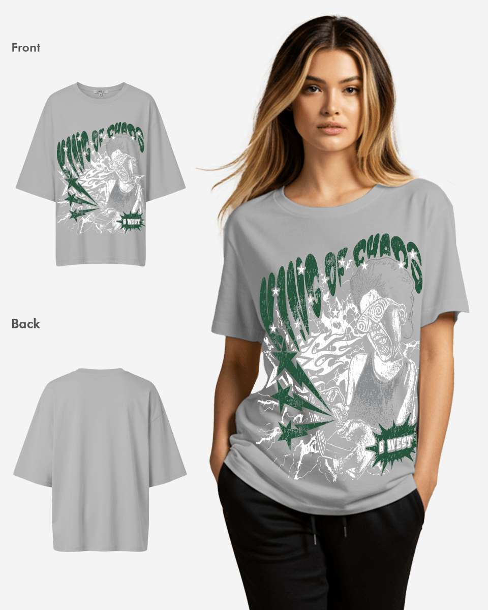 G West King of Chaos — Women's Oversized Graphic Tee
