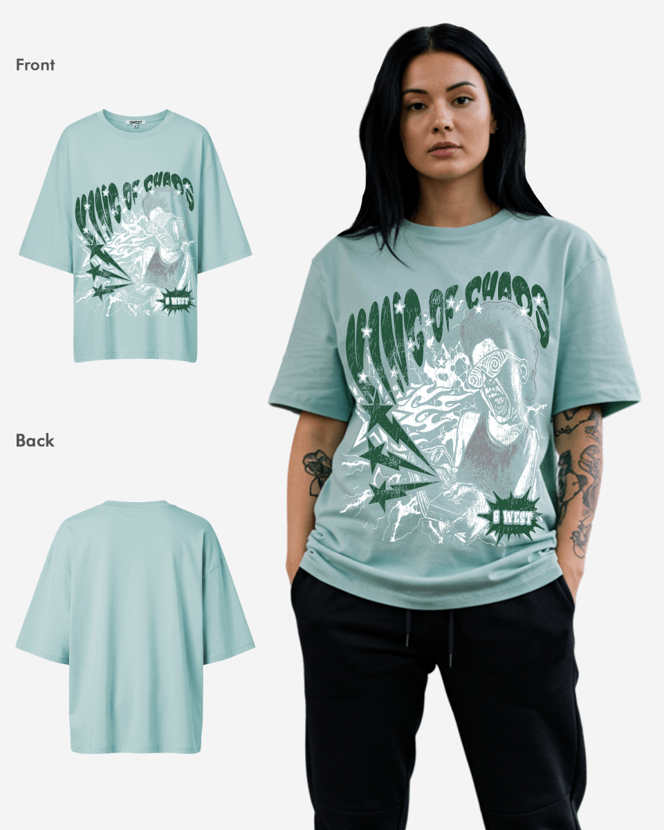 G West King of Chaos — Women's Oversized Graphic Tee