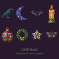 Gothmas Stained Glass PNG Bundle — 8 Elements (Digital Download)