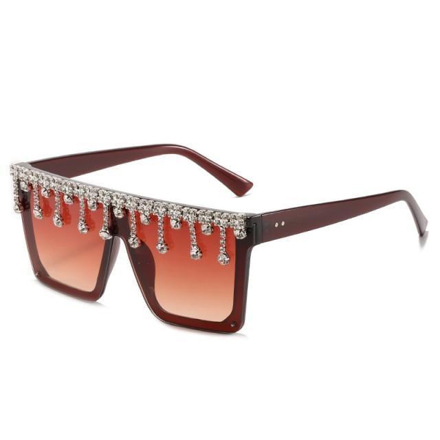 Majesty — Oversized Rhinestone Sunglasses — oversized sunglasses, alternate view