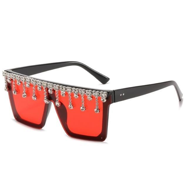 Majesty — Oversized Rhinestone Sunglasses — oversized sunglasses, alternate view
