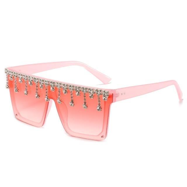 Majesty — Oversized Rhinestone Sunglasses — oversized sunglasses, alternate view