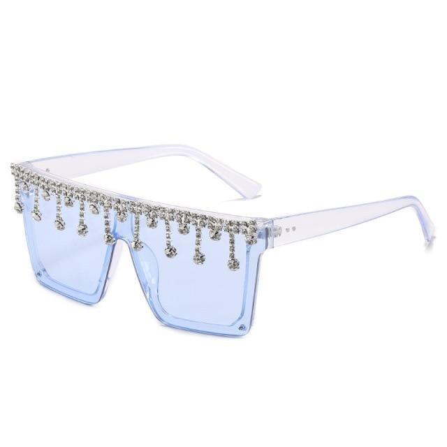 Majesty — Oversized Rhinestone Sunglasses — oversized sunglasses, alternate view