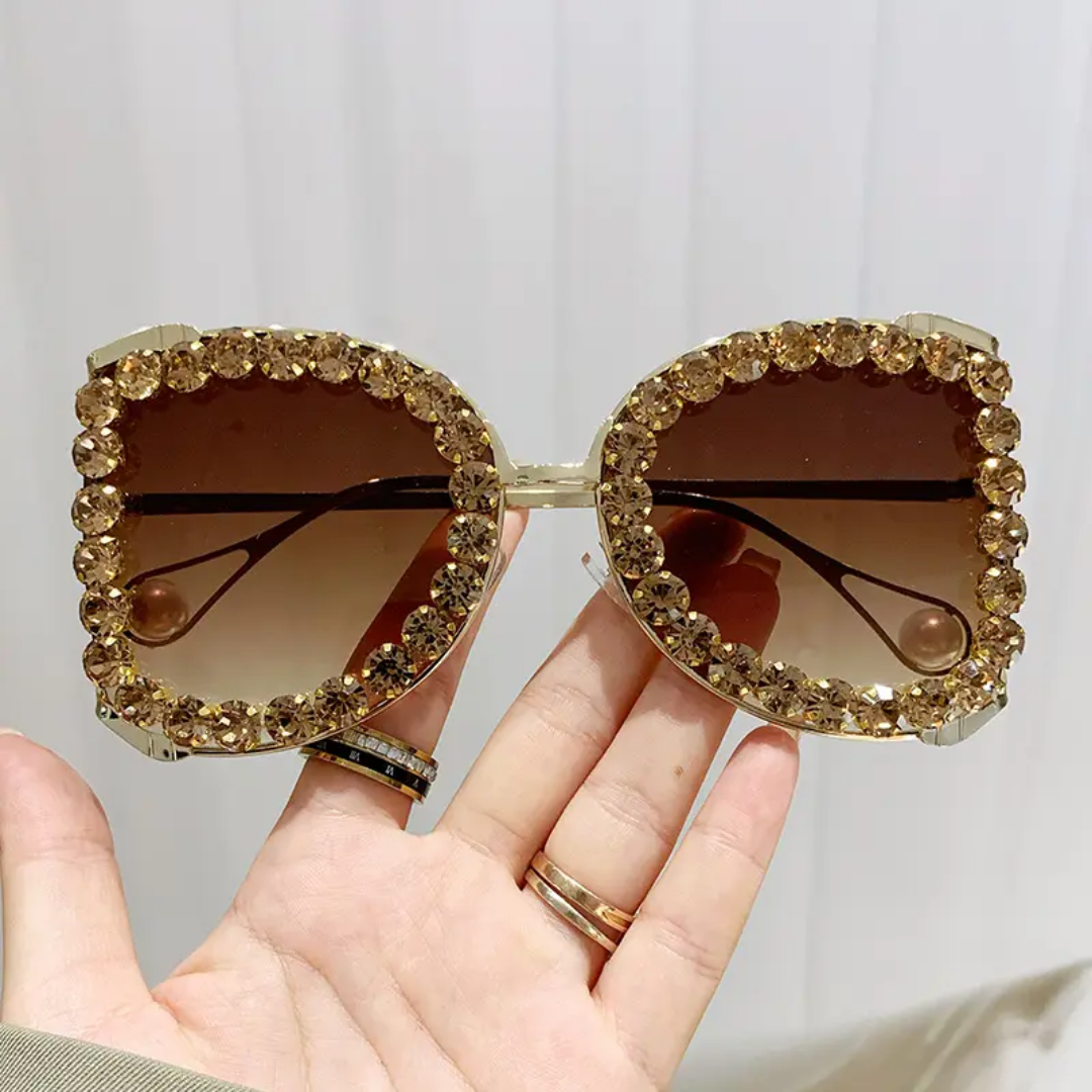 Luxury Large Frame Crystal Rhinestone Sunglasses