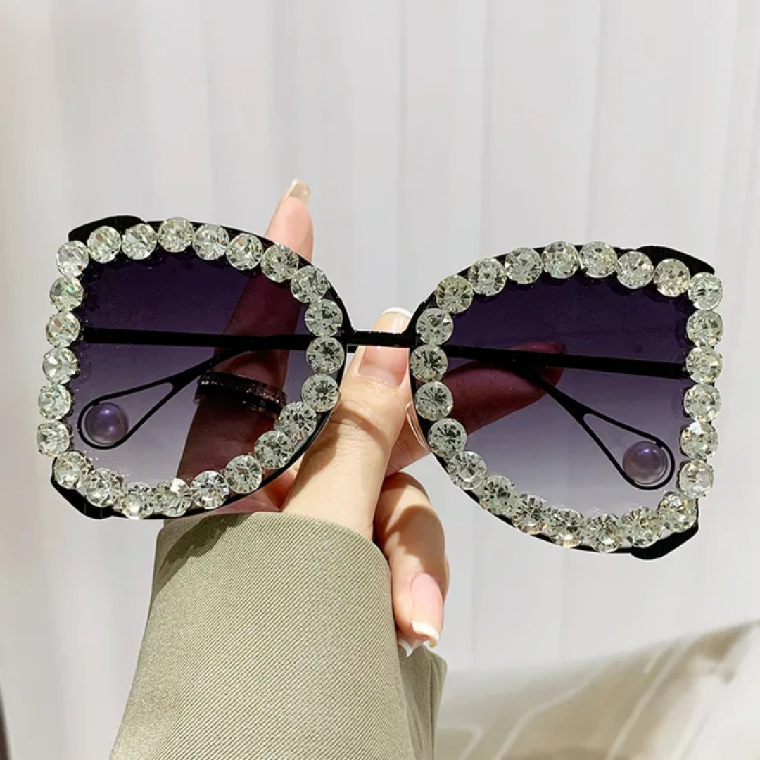 Spotlight — Large Frame Rhinestone Sunglasses — rhinestone sunglasses, alternate view