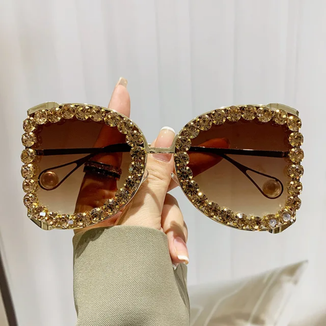 Spotlight — Large Frame Rhinestone Sunglasses — rhinestone sunglasses, product photo