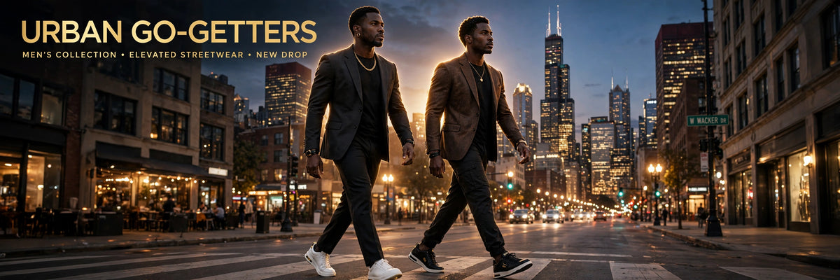 Urban Go-Getters campaign: men's style against the Chicago skyline